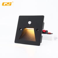 3w Led Extérieur Carré Noir Blanc Gris Escalier Lumière Marchepied Walkway Wall Corner Lamp