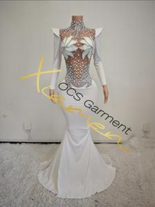 Ocstrade Floral Crystal Ball Gowns Prom <strong>Dresses</strong> Long Sleeve Bodycon Women Evening Elegant <strong>Ballroom</strong> Performance Wear <strong>Dance</strong> <strong>Dress</strong> - Product Image 2