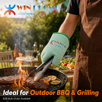 Gants de cuisine professionnels en coton matelassé résistant à la chaleur, avec logo personnalisé OEM, en gros, pour la cuisson et le barbecue