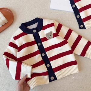 Children's Double Layer Thick Knit Sweater Single Breasted Warm Winter Jacket For Boys And Girls Baby Top Anti Pilling - Product Image 1