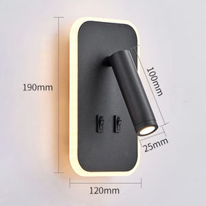 Creativo minimalista moderno Led dorato in alluminio + vetro lampada da parete per interni 30000 ore durata della vita interruttore comodino casa - Product Image 3