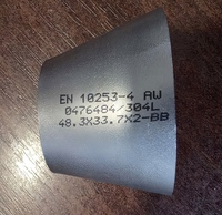 Tube conique sans soudure en acier inoxydable 304L, conforme à la norme EN10253-4, de différentes diamètres, fabriqué selon la technologie de forgeage.