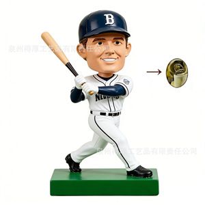 Custom Baseball Player <b>Bobblehead</b> Doll Ivory White Synthetic Resin Collectible Souvenir Desktop Decoration - Product Image 4