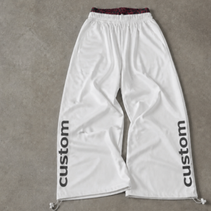Pantalon de survêtement en coton blanc personnalisé pour homme, taille élastique, imprimé lettres, décontracté, automne - Product Image 3