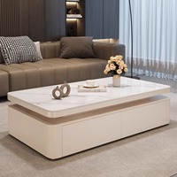 Table basse de luxe en pierre frittée, table d'appoint carrée moderne, matériaux écologiques pour hôtel et appartement