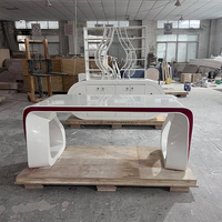 Table et chaise de bureau CEO Boss de couleur rouge Design commercial Design Home Computer Desk