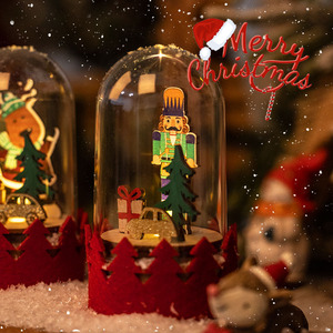 ของตกแต่งคริสต์มาสขายดีปี 2024 ของขวัญตกแต่ง LED ส่องสว่าง ตุ๊กตาซานตาคลอสไม้ ไฟกลางคืนรูปกวางเรนเดียร์ ของตกแต่งบ้าน - Product Image 3