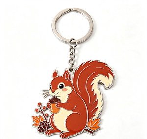 Personalized Zinc Alloy Enamel Squirrel Keychain Metal <b>Keyring</b> Cartoon Pendant for Gift and Promotion - Product Image 2