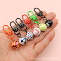 Porte-clés de billard, football, basketball, mini-porte-clés créatif de billard américain, pendentif de tennis, bijoux