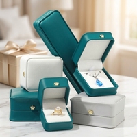Kronen-Ringbox aus Leder, Verlobungsringbox, Schmuck-Geschenkbox für Hochzeitsanträge, Samt-Ringetui