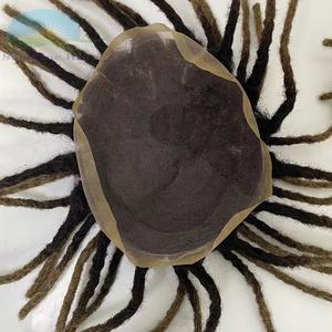 Perruques en cheveux indiens Remy pour hommes, <span class=keywords><strong>dreadlocks</strong></span>, base en dentelle complète, style afro <span class=keywords><strong>dreadlocks</strong></span>, 1b 27 pour couleur blonde cendrée, toupet décoloré - Product Image 5