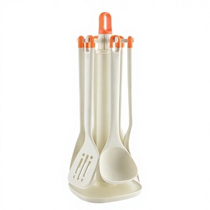 Cookware Sets 7 Piece Non-Stick <b>Silicone</b> Special Slotted Spoon Full Coverage Kitchen Storage Bucket <b>Tool</b> Set Oven Microwave Safe - Product Image 3