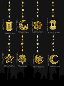 8 pièces décoration Ramadan 2025 <span class=keywords><strong>Eid</strong></span> <span class=keywords><strong>Mubarak</strong></span> <span class=keywords><strong>guirlande</strong></span> suspendue pour décorations <span class=keywords><strong>Eid</strong></span> décorations intérieures et Ramadan pour la maison - Product Image 2
