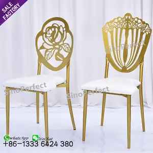 En iyi satış benzersiz geri tasarım ziyafet restoran otel Metal olaylar düğün odaları için yüksek kaliteli sandalyeler