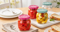 Bocaux en verre transparent avec couvercles à vis en métal, contenants de stockage alimentaire pour la cuisine et la conservation