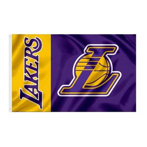 Personnalisé toutes les équipes sportives <span class=keywords><strong>La</strong></span> Lakers Polyester tissu 3x5ft NBATeam drapeaux - Product Image 2