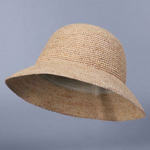 High Quality Elegant Hand Crochet Women Raffia Straw Bucket <b>Hat</b> Simple Wide Brim Outdoor Beach Sunscreen Fishermen <b>Hat</b> - Product Image 3