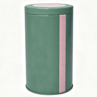 Boîte à thé cylindrique de qualité alimentaire, boîte de rangement à thé ronde en métal vide avec double couvercle, impression de logo personnalisée disponible