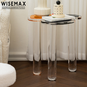 WISEMAX mobili moderni soggiorno mobili a forma di triangolo piccolo tavolino nero in acrilico <span class=keywords><strong>3</strong></span> gambe <span class=keywords><strong>tavolini</strong></span> da caffè per la casa - Product Image 4