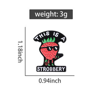 Dies ist ein Strobot Strawberry Robber Emaille Pin Funny Strawberry Pun Metal Abzeichen - Product Image 6