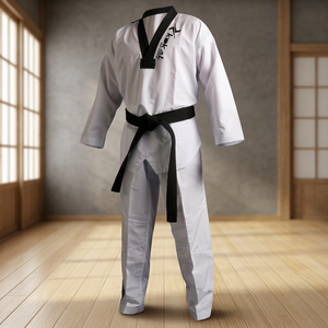 Équipement de Taekwondo / Combinaisons de Taekwondo 100% Coton Design Uniforme de Karaté Gi Personnalisé Blanc Unisexe - Product Image 3