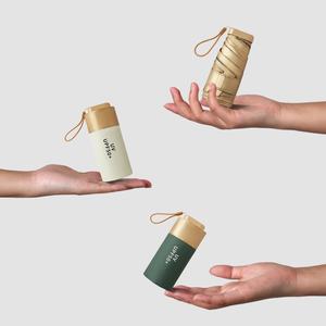 Logo personnalisé Mini 14cm Plat Manuel Parapluie de <span class=keywords><strong>Voyage</strong></span> Pliant Portable UV Protection Solaire Cadeau pour les Femmes Carte-friendly - Product Image 1