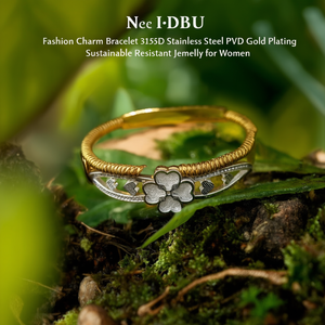 สร้อยข้อมือแฟชั่นเสน่ห์ ดีไซน์สวย ทนทาน ผลิตจากสแตนเลสสตีล 316L ชุบทอง PVD เหมาะสำหรับผู้หญิง - Product Image 3