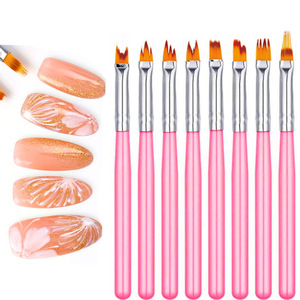 8 pinceles para decoración de uñas, herramienta de pintura de <span class=keywords><strong>gel</strong></span> ombre, bolígrafo de puntos, herramienta de dibujo degradado, herramienta de tallado manual DIY, bolígrafo para decoración de uñas. - Product Image 1