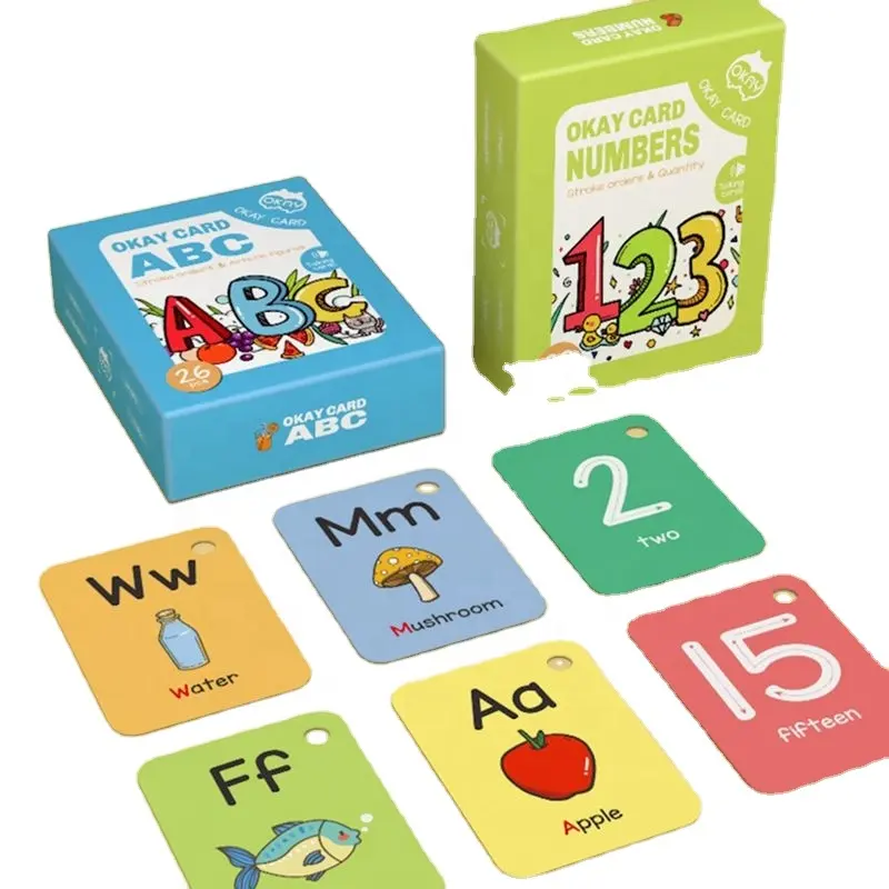 カスタム子供教育早期教育番号123ライティングカード26 ABC英語レターカード幼稚園リテラシーカード