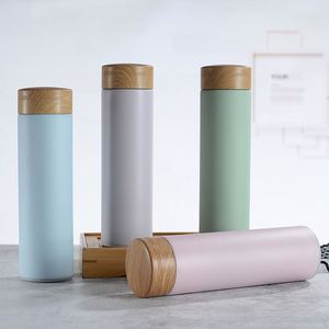 500ml Wholesale Stainless Steel Water <b>Bottle</b> with Wooden Grain Color Paint Lid Double Wall Insulated Vacuum <b>Flask</b> - Product Image 6