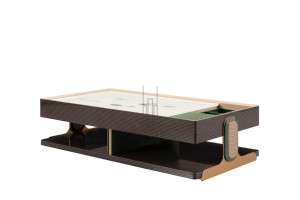 Thiết kế hiện đại đồ nội thất phòng khách sang trọng đá hình chữ nhật Bàn cà phê với không gian lưu trữ ẩn khung kim loại - Product Image 2