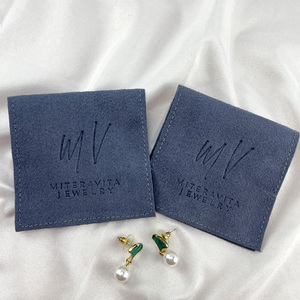 Custom logo Jewelry Bags Suede Microfiber Jewelry Packaging Pouch for Earring Necklace Bracelet Packing with Inserts Card Pad - Product Image 3