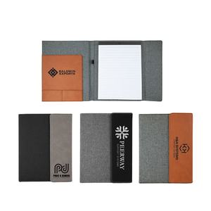 Portefeuille en similicuir A5 personnalisé pour entreprise, avec emplacements pour cartes de crédit, porte-stylo, gravure au laser, en cuir PU - Product Image 2