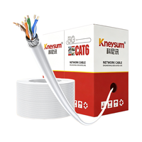Cable de Red Kneysum CAT5 de Aluminio FTP SFTP con Conductor Sólido G652D, Par Trenzado de 8 Hilos, Estándar Nacional de Ingeniería de Fibra Óptica