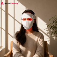 Masque LED noir Azuretherapy certifié CE, 236 LED, 665nm, 460nm, 850nm, 1064nm, instrument de photothérapie avec commande vocale IA