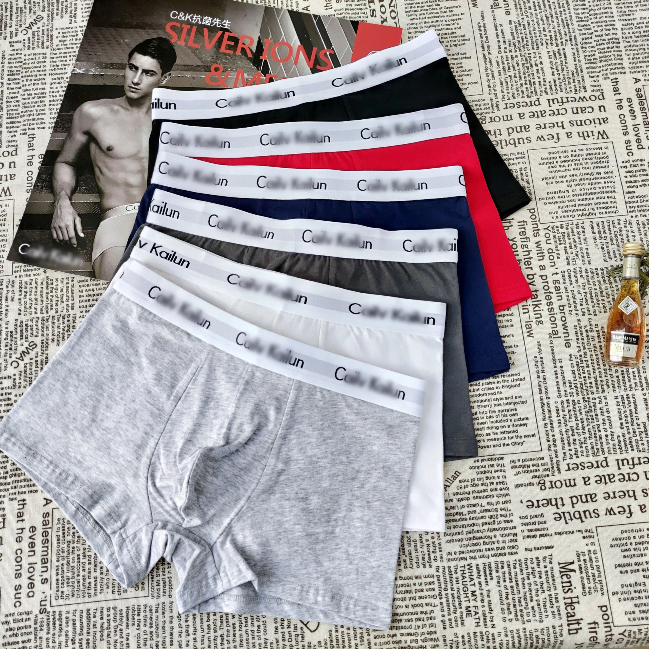 Merek desainer Boxer Mid-Rise ukuran plus untuk pria boxer pendek katun nyaman klasik breathable kualitas tinggi