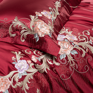 <span class=keywords><strong>Parure</strong></span> de draps brodés en coton de qualité supérieure, style palais européen, pour mariage, textile de maison, vente en gros - Product Image 4