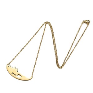 Nouveau style Colliers pendentifs plaqués or en acier inoxydable, motif ours creux style forêt avec breloque maman <span class=keywords><strong>et</strong></span> bébé, vente en gros - Product Image 5