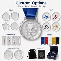 Médailles de récompense personnalisées en acrylique transparent avec impression UV et gravure laser, avec ruban