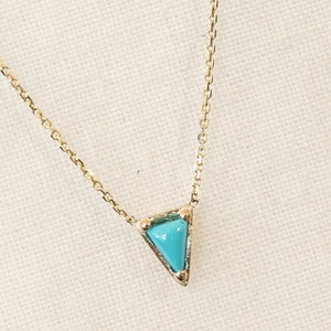 Trendy Stone <strong>Necklaces</strong> for Women Fine Chains Gold Plated Triangle Shape Blue <strong>Turquoise</strong> <strong>Necklace</strong> - Product Image 1