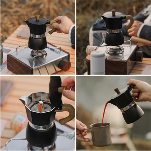 Estufa de inducción directa de fábrica <span class=keywords><strong>Cafetera</strong></span> portátil de aluminio para Exteriores <span class=keywords><strong>italiana</strong></span> Espresso Moka Pot - Product Image 5