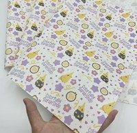 Premium Recycled Tissue Paper with Pink Bow Pattern Custom Logo Printed for Gift Wrapping Boutique Packaging