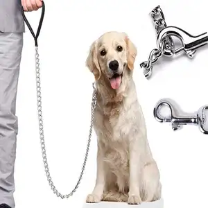 عالية الجودة طوق التدريب الحديد الملتوية سلسلة الكلب مقود الحيوانات الأليفة سلسلة طوق التعادل الكلب الفولاذ الصلب P سلسلة