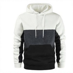 <b>Men</b> Hooded <b>Sweatshirt</b> Regular Fit Casual Autumn Wear Fleece 100% Cotton Breathable Pocket Design <b>White</b> Gray Black - Product Image 1