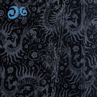 Tissu Denim Jacquard Monstre Mythique GC014K-6 Écologique Totem Dragon Noir pour Garçons Filles Hommes Femmes Streetwear En Stock