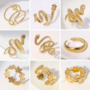 Nuevo Anillo Ajustable de Acero Inoxidable con Diseño de Serpiente de la Serie Animal para Mujer - Product Image 6