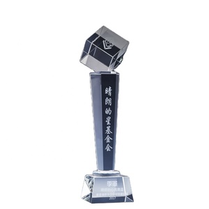 Creative <strong>Crystal</strong> <strong>Rubik's</strong> <strong>Cube</strong> Blank Trophy Authorized Brand Competition Outstanding Employees Company Year-End Award Trophy - Product Image 1