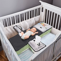 Station de change pliable personnalisée, grand tapis à langer avec porte-lingettes et poches, tapis de change portable pour nouveau-né