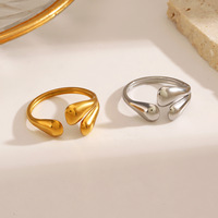 Cincin Tetes Baja Tahan Karat Gaya Eropa dan Amerika untuk Wanita Desain Unik Hip-hop Cincin Baja Titanium Pabrik