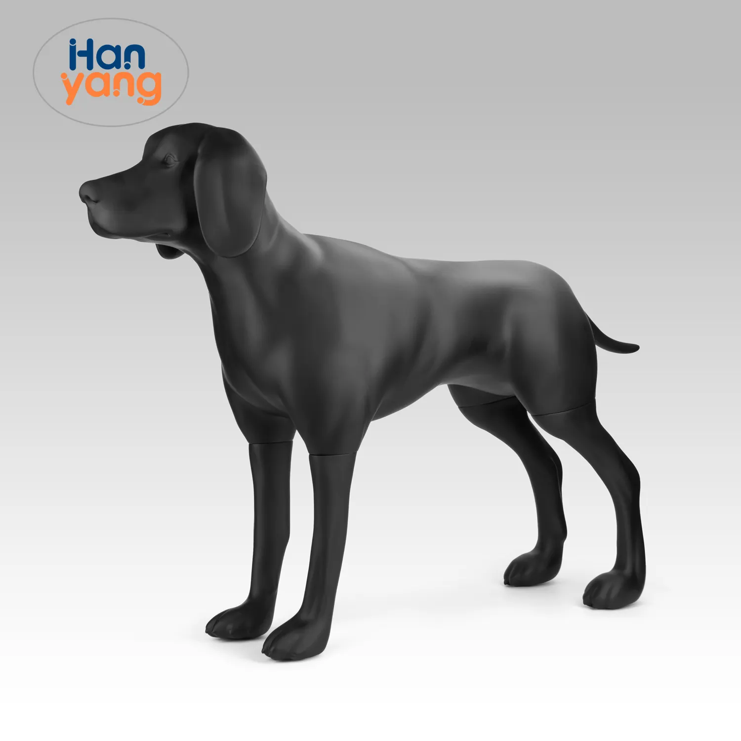 HanYang OEM kustom ukuran besar putih anjing hitam Model FiberGlass Weimaraner anjing besar manekin untuk hewan peliharaan display pakaian